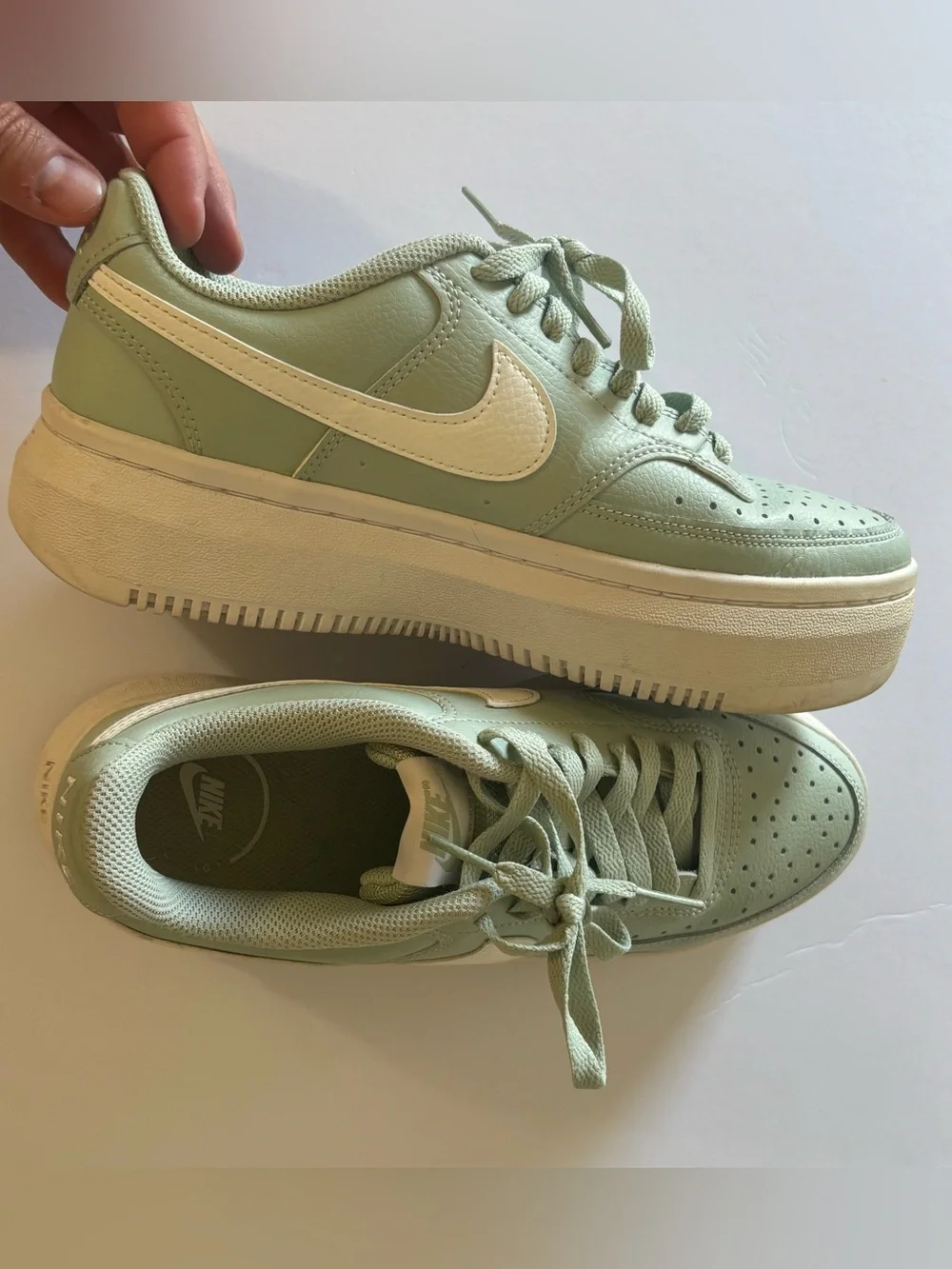 Nike Court Vision Alta Platform Sneakers Sage Green White Women’s US 9 EU 40.5